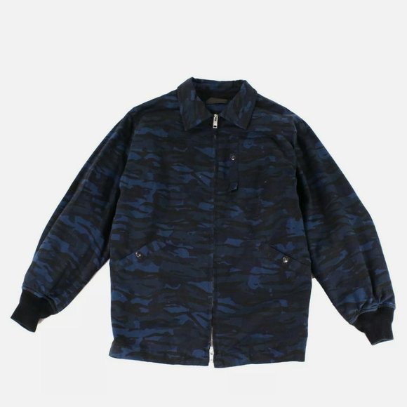 *Men's ALEXANDER WANG Over-Sized Military Style Blue/Blk Camo Print Jacket M * - Picture 1 of 13